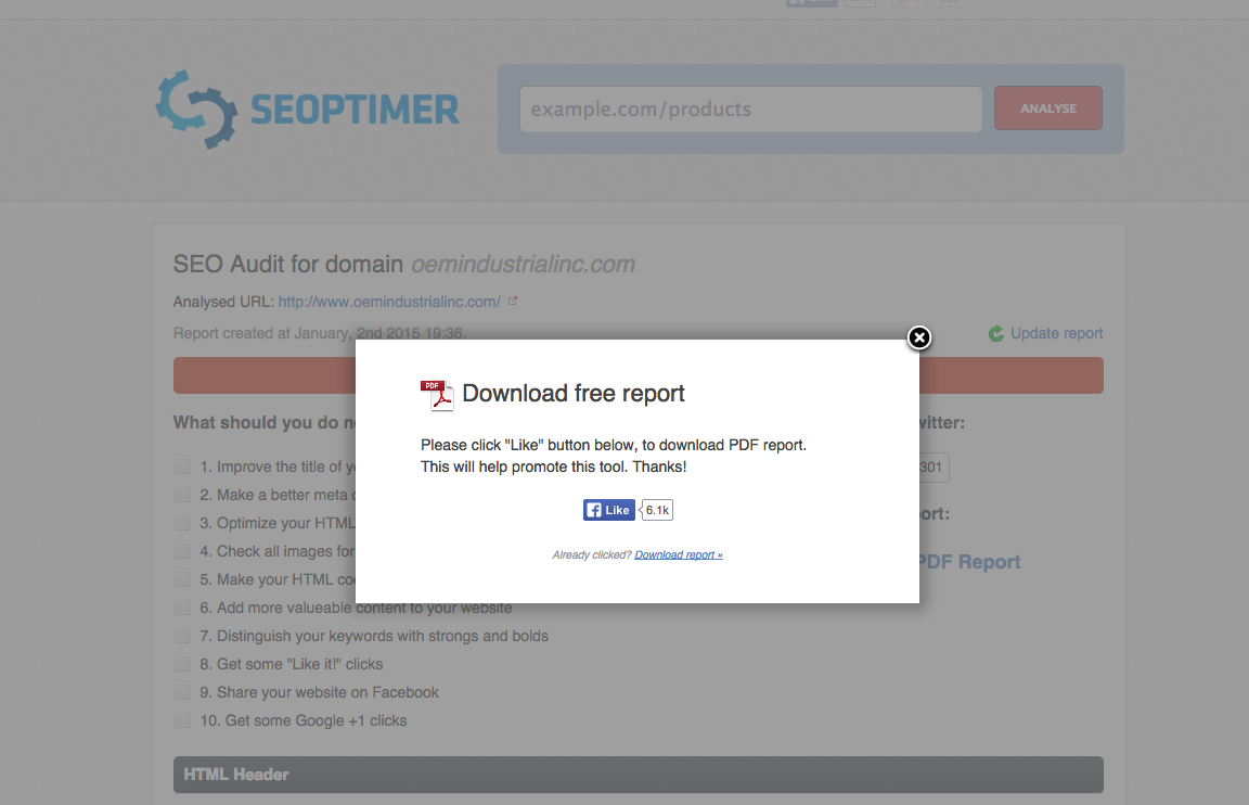 Seoptimer: Building an Online Audience