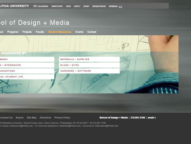 Philadelphia University School of Design + Media Website