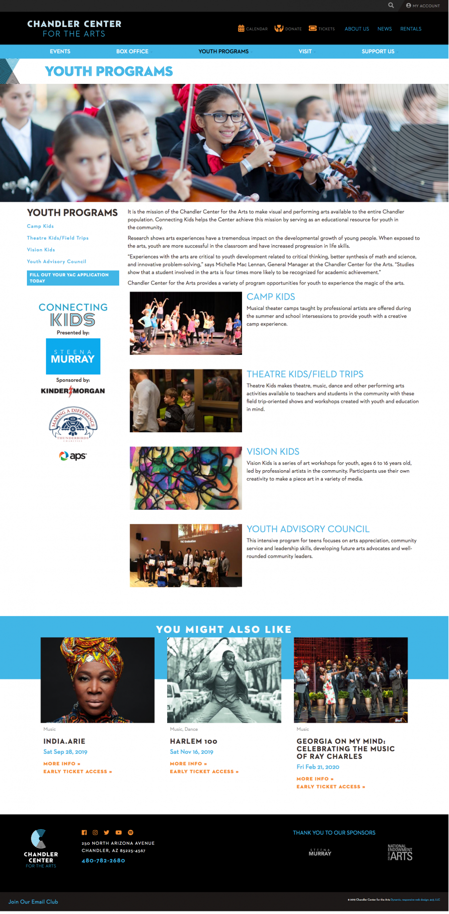 Chandler Website Youth Programs Page