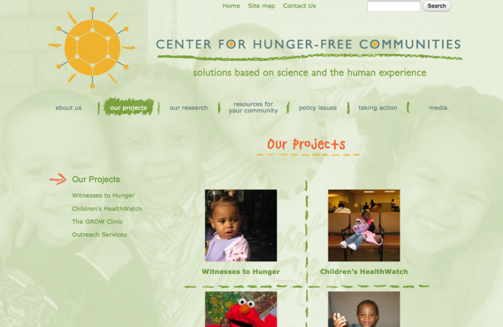 Center for Hunger-Free Communities Projects page