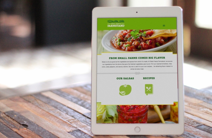 Tabla Fresca Farmstand website on iPad