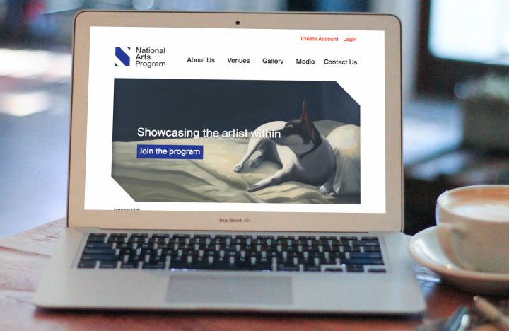 National Arts Program Foundation Website on MacBook